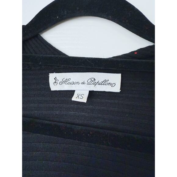 Maison De Papillon Quiet Luxury Silk Cashmere Cocoon Cardigan XS Black Minimal - Picture 5 of 9